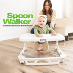 Joovy Spoon Baby Walker & Activity Center Featuring Three Adjustable Heights, Extra-Large Tray, and 30 lb Weight Capacity - JPMA Safety Certified, Charcoal