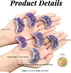 ZHIYUXI Moon Gifts Crystal Cluster Gemstones Amethyst Healing Crystals Moon Gifts for Women Gem Stone Rock Geode Protection Crystals Raw Stone Decor Energy Balance Reiki Home Decor