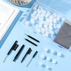 48 Pieces Hearing Aid Tips Hearing Aid Domes Universal Domes for Earbud Tip Replacement, BTE Sound Amplifier Accessories and 7 Pieces Cleaning Tools with Velvet Bag