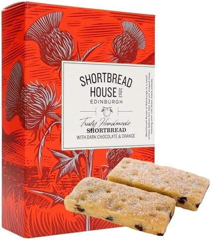 Shortbread House of Edinburgh Truly Handmade Shortbread Fingers with Dark Chocolate & Orange, 6oz Box (Pack of 1)