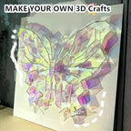 100pcs Mini Holographic Acrylic Blocks 1/8" Thick, Rainbow Acrylic Sheet Plexiglass Sheets 3/4" x 3/4" for DIY Crafts, Art Deco, Light & Shadow Artwork