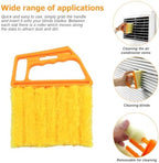 Car Window Venetian Blind Cleaner Duster Tool, 4PCS 7 Finger Vehicle Shutter Dusting Cleaning Brush, Handheld Automotive Duster Bristle Accessories for Air Conditioner Wood Blinds