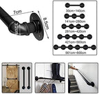 Safety Grab Rail for Outdoor Indoor, Stairs Handrail Banister Rail Support Kit,Assistive Grab Bar | Lead Direct to Stairwell Door-House or Cellar entryway, Black (Size : 30cm(1ft))