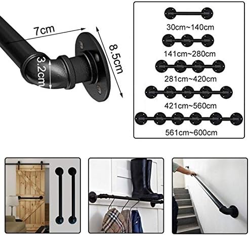 Safety Grab Rail for Outdoor Indoor, Stairs Handrail Banister Rail Support Kit,Assistive Grab Bar | Lead Direct to Stairwell Door-House or Cellar entryway, 1ft-20ft (Size : 270cm(9ft))