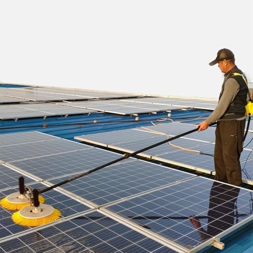 Electric Solar Photovoltaic Panel Cleaning(Double Head),Solar Cleaning Brush,Cleaning Width 65cm,telescopic solar panel cleaning brushes rod,Large Cleaning Range,5.5m