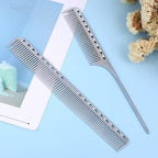 Stainless Steel Fine Tooth Comb, 2 PCS Metal Rat Tail Comb for Men Anti-Static Professional Barber Hair Styling Combs Space Aluminum Unbreakable Metal Haircut Hair Combs for Men Women, Heat Resistant