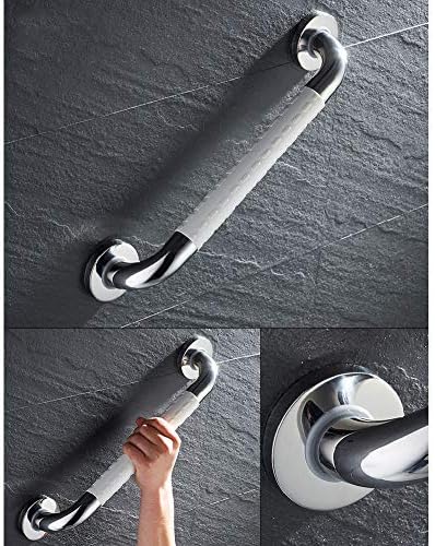 White Bathroom Grab Bar with Non-Slip Handles, Stainless Steel Handicap Safety Handrail for Elderly, for Showers, Bathtubs, Toilets, WC (12inch/16inch/18inch)