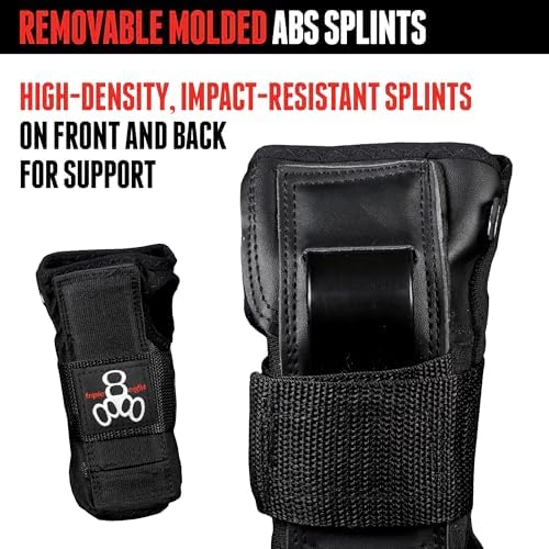 Triple Eight WRISTSAVER II Wrist Guards, Black – Ideal for Skateboarding, in-line Skating, and Roller Skating