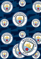 Manchester City FC Wrapping Paper 2 sheets 2 tags, Manchester City Football Gift Wrap