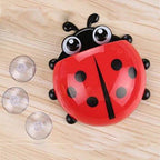 Ladybug Toothbrush Holder Toiletries Toothpaste Holder Bathroom Sets Suction Hooks Tooth Brush Container Ladybird On