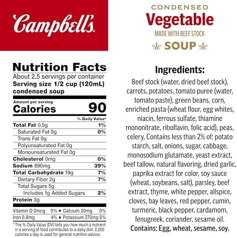 Campbell's Condensed Soup, Vegetable, 10.5 Oz