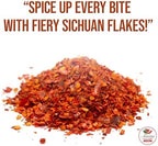 Sichuan Chili Flakes, 1LB (16oz) - Traditional Red Pepper Spices and Szechuan Seasoning for Thai, Korean, Mexican, and Asian Dishes, Authentic Medium Hot Flavor for Kimchi, Pizza, Tacos, or Oils by Amazing Chiles and Spices