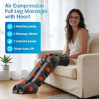 Leg Massager with Heat and Air Compression, Foot and Calf Massager for Circulation and Pain Relief, Sequential Compression Boots with 6 Modes, 9 Intensity, 3 Heat - Gifts for Mom, Dad, Woman