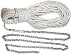 Lewmar Boat Anchor Rode for Windlasses - 15' 1/4" G4 Chain, 200' 1/2" 8-Plait Rope with Shackle, High-Test-Rated Galvanized Links, Hand-Sewn Whipping