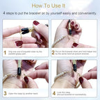 ATARASIA 3Pcs Bracelet Helper Tool - Quick Release Fastening Helpers Tool Hooks for Jewelry, Watch, Chain Bracelet Wearing - Easy to Put on Yourself - with Non-Slip Rubber Tips