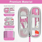 Toothbrush Travel Case for Oral B/Oral-B Pro 1000 1500 5000 7000 7500 6000 9600/ Phlips Sonicare 4100 5100 1100 6100 5300 Electric Toothbrush, Portable Hard Protective Storage Bag (Pink)