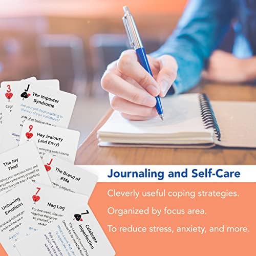 Mind Brain Emotion 52 Essential Coping Skills Cards - Self Care Exercises for Stress and Social Anxiety Relief - Resilience, Emotional Agility, Confidence Therapy Games for Teens, Adults
