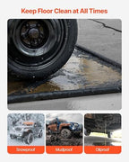 VEVOR Containment Mat, 7 ft 9 in x 18 ft, Non-Slip PVC Garage Floor Mat with a Cleaning Squeegee, Heavy Duty Durable Waterproof Containment Protection from Snow, Rain and Mud for Cars Parking, Black
