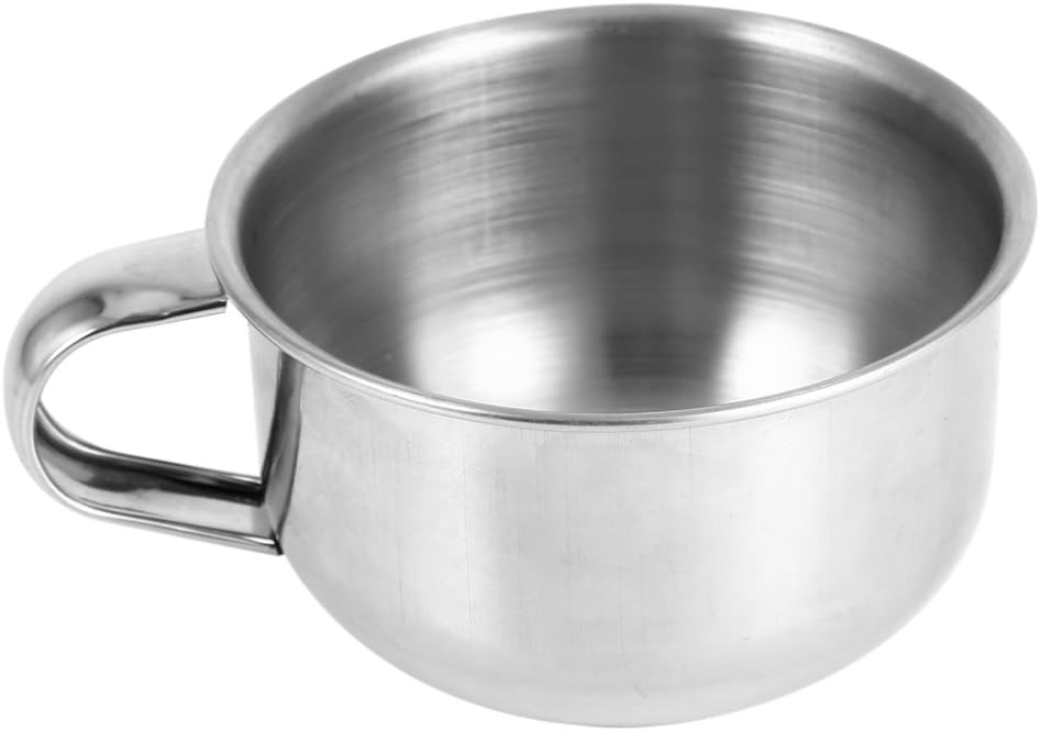 Shaving Soap Bowl Cup, Man Shaving Soap Bowl, 3.4inch Stainless Steel Soap Bowl with Handle, Metal Shaving Soap Mug Bowl Cup Shaver Cleansing Foam Tool for Man