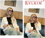 EYLRIM Thick Square Frame Blue Light Glasses for Women Men Non Prescription Computer Eyeglasses