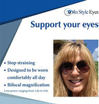 In Style Eyes C Moore Bifocal Reading Sunglasses - Wired Aviator Style Metal Frame Cheater Glasses - Non-Polarized Lens