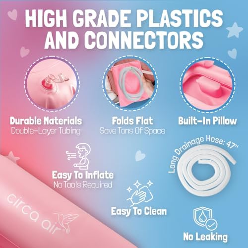 Circa Air Portable Shampoo Bowls For Home - Inflatable Hair Washing Station for Kids, Basin For Bedridden, Portable Sink for Washing Hair, Dread Locs Detox Tub, Blow Up Shampoo Basin