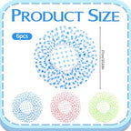 6PCS Shower Caps, Waterproof Reusable Plastic Shower Caps Elastic Band Flower Printed Hair Cap Bath Hair Hat for Women Ladies Spa Salon (Red+Green+Blue)