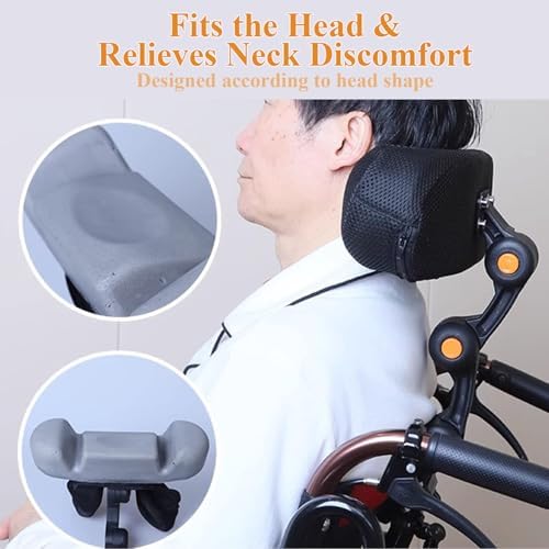 Wheelchair Headrest - Adjustable Neck Support Head Positioning Pillow Backrest for Elderly Wheelchair Accessories