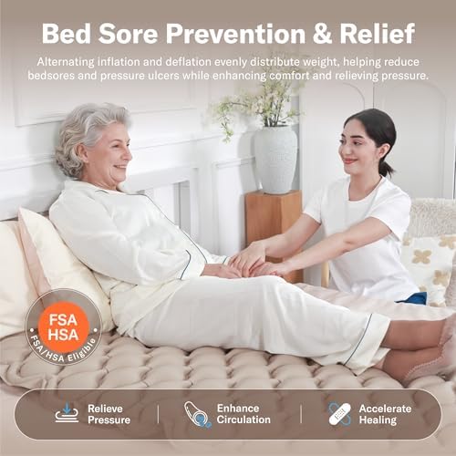 Alcedo Alternating Air Pressure Mattress Pad with Static Mode for Bed Sore and Ulcer Prevention, Hospital & Home Use Medical Mattress for Bedridden Patient, Adjustable Ultra Quiet & Waterproof