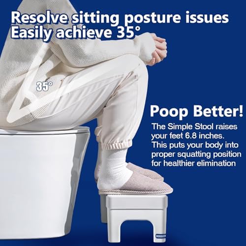 6.8 Inch Toilet Stool for Bathroom,Hoissuem Non-Slip Potty Stool for Pooping,Hoissuem Toilet Step Stool for Adults/Seniors/Kids