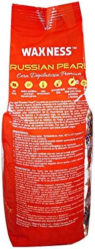 Waxness Russian Pearl Hard Wax Beads 2.2 lb (1 kg) – Rosin-Free Stripless Hard Wax with Creamy Texture and Skin Visibility, Professional Use – Made in Italy
