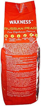 Waxness Russian Pearl Hard Wax Beads 2.2 lb (1 kg) – Rosin-Free Stripless Hard Wax with Creamy Texture and Skin Visibility, Professional Use – Made in Italy