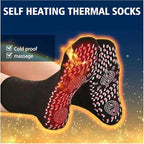 3 Pair Tourmaline Thermal Circulation Acupressure Self-Heating Shaping Socks, AFIZ Tourmaline Slimming Health Sock,Foot Massage Thermotherapeutic Sock (3 Color)