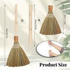 Wedding Broom for Jumping Ceremony, Handmade Natural Whisk Broom with Wooden Handle, Vietnamese Straw Soft Bristle Indoor Sweeper, Removable Design for Living Room, Bedroom Cleaning