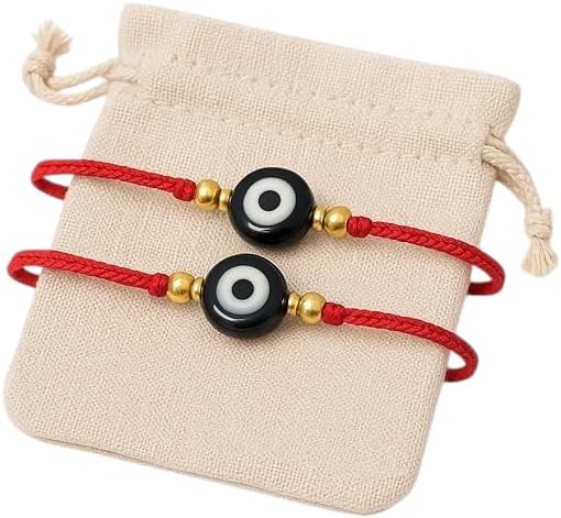 Evil Eye Red String Bracelet, Kabbalah Protection, Adjustable, Unisex Adult