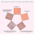 Confect Girls Baby Shower Sprinkles | Gender Reveal Sprinkles | Assorted Pack of 5 Mix Rose Gold, Peach, Blush Pink & Gold Edible Sprinkle | Vegan, Gluten-Free, Nut-Free, Soy-Free, Dairy-Free, Palm Oil-Free - 5 Oz