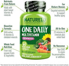 NATURELO One Daily Multivitamin for Women 50+ (Iron Free) - Menopause Support for Women Over 50 - Whole Food Supplement - Non-GMO - No Soy - 60 Capsules - 2 Month Supply
