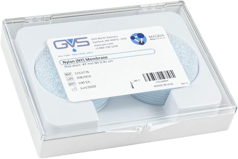 GVS Filter Technology, Filter Disc, NY Membrane, 0.45µm, 47mm, 100/pk