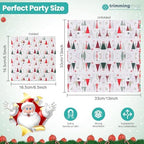 Christmas Party Paper Napkins Xmas Serviette Napkin 2 Ply Disposable Paper Napkins 33cm x 33cm Holiday Cocktail Napkins for New Year Dinner Party Supplies Decoration - Xmas Tree Printed White, 100pcs