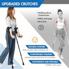 3-Angle Adjustable Forearm Crutches for Adults - Ergonomic Non-Slip Handles with EVA Elbow Support, Foldable Arm Crutches Forearm for Leg Injury, Surgery Recovery, Disabled (1 Pair)