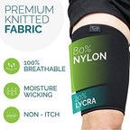 Thigh Compression Sleeve for Men & Women | Thigh Brace for Sciatica Pain Relief, Leg Injury, Hamstring & Hip Support | Ideal for Running & Workout (X-Large, Black)