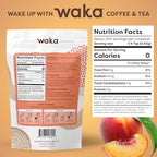 Waka Instant Green Tea Mix, Peach Flavored - 100% Tea Leaves, No Additives, Unsweetened Tea Powder in Bulk Pouch – Easy Quick Hot and Iced Teas, Up to 200 Cups (4.5oz)