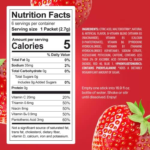 PeakH20 Electrolytes Powder Hydration Packets | Strawberry | 72 Servings | Sugar Free Water Flavor Packets for Workout Recovery