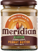 Meridian Organic Peanut Butter Smooth No Salt 280g - Pack of 6