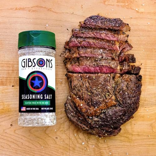 Gibsons Steakhouse Seasoning Salt (6 Ounce Jar) – Original Cooking & Grilling Blend of Spices & Seasonings (Salt, Onion & Garlic) - No MSG & Gluten Free