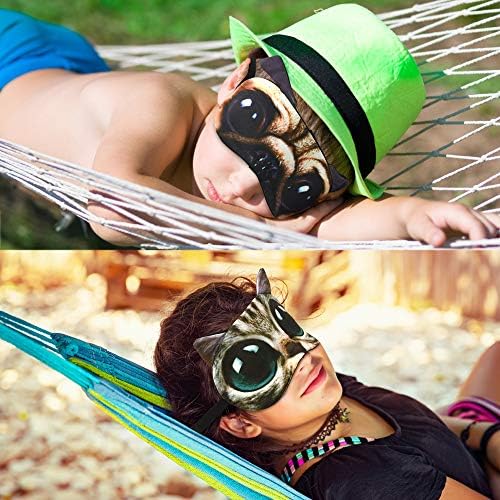 Tphon Sleep Mask for Adult Kids Boys Girls Funny Blindfolds Soft Cute Animal Sleeping Masks with Adjustable Strap for Travel Naps Shift Works Games