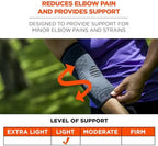 Ergodyne - 16594 ProFlex 651 Elbow Compression Sleeve, Brace Support for Men and Women Black Large