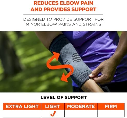 Ergodyne - 16594 ProFlex 651 Elbow Compression Sleeve, Brace Support for Men and Women Black Large