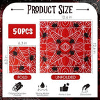 Halloween Spider Web Napkins, 6.5"x6.5"(50-Pack) Themed Party Cocktail Disposable Paper Napkins, Vibrant Mid Count Napkins, Decorative Dinner Hand Napkins for Festival Birthday Party Decoration