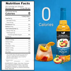 Syruvia Sugar-Free Peach Syrup, Flavored Syrup for Drinks, Cocktails, Lemonades, Iced Teas, and Desserts – 25.4 fl oz, With Pump